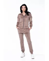 Trening Fermoar Catifea Nicole Bej