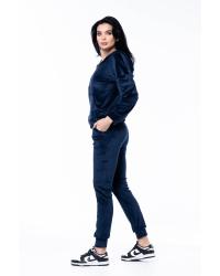 Trening Fermoar Catifea Nicole Bleumarin