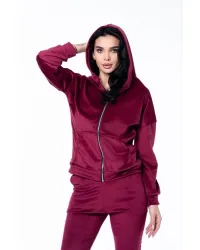 Trening Fermoar Catifea Nicole Bordo