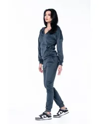 Trening Fermoar Catifea Nicole Gri