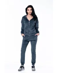 Trening Fermoar Catifea Nicole Gri