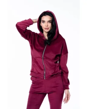 Trening Fermoar Catifea Nicole Bordo