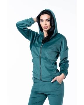 Trening Fermoar Catifea Nicole Verde